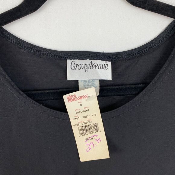 Grove Avenue Added Dimensions Tunic Top Blouse Size Medium Black NEW - Picture 2 of 2